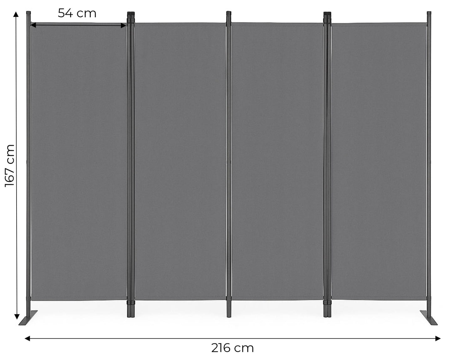 Folding 4-Panel Garden and Room Divider 167x216 cm Grey MultiGarden