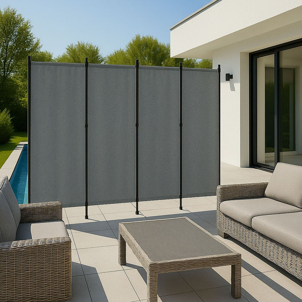 Folding 4-Panel Garden and Room Divider 167x216 cm Grey MultiGarden