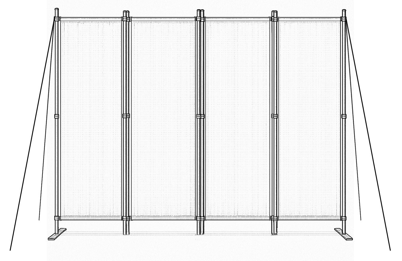 Folding 4-Panel Garden and Room Divider 167x216 cm Grey MultiGarden