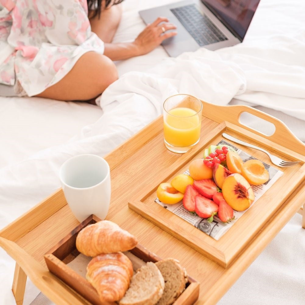 Folding Bamboo Breakfast Table