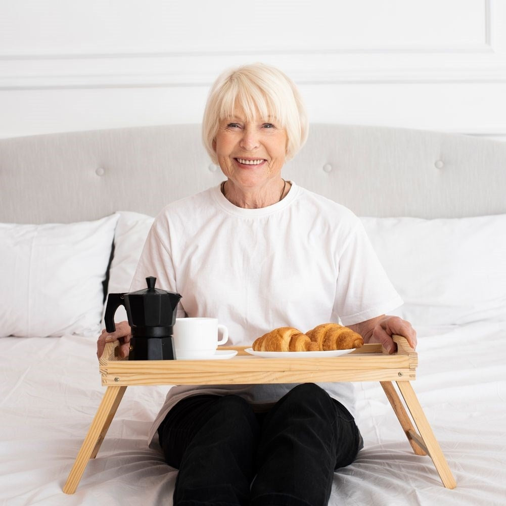 Folding Bamboo Breakfast Table