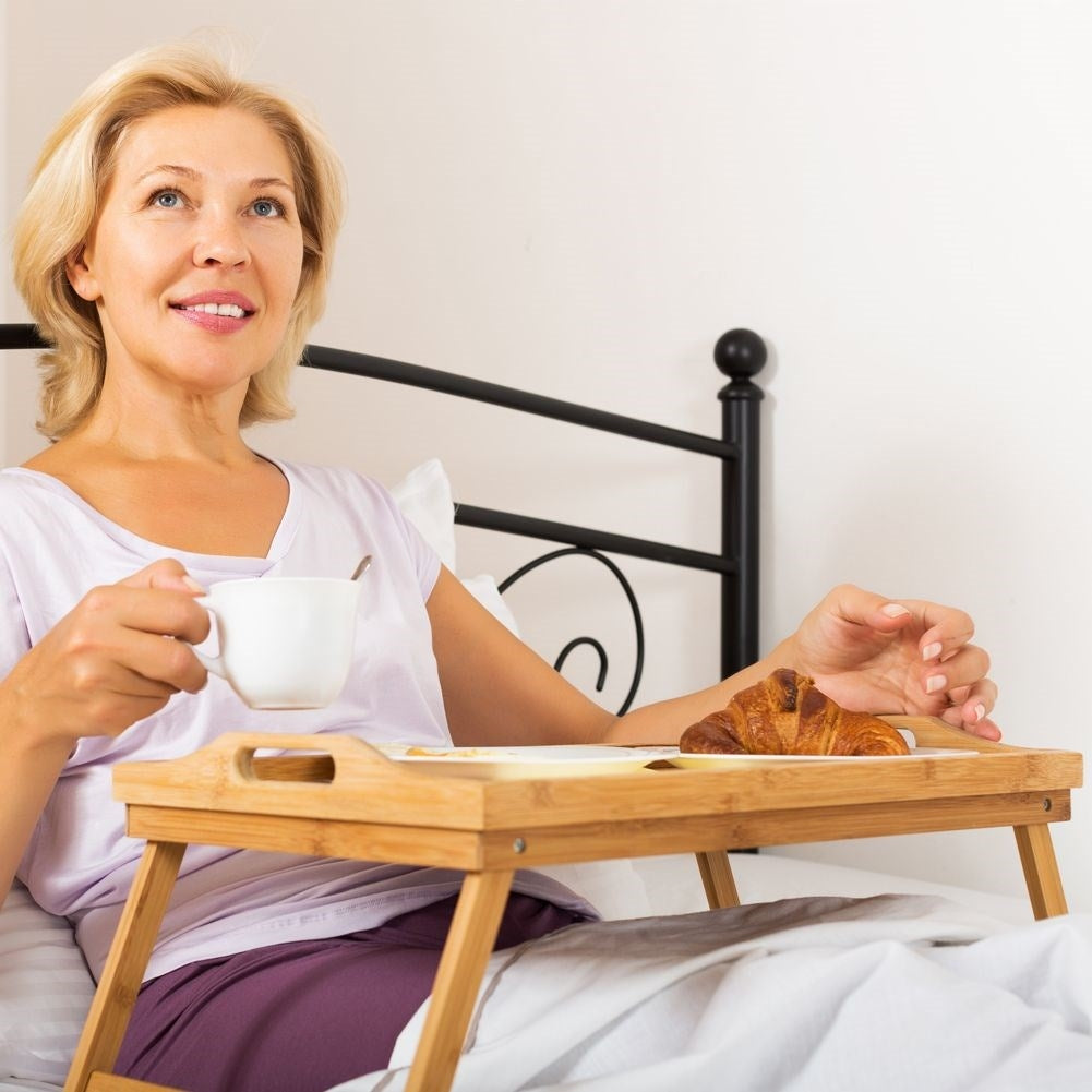 Folding Bamboo Breakfast Table