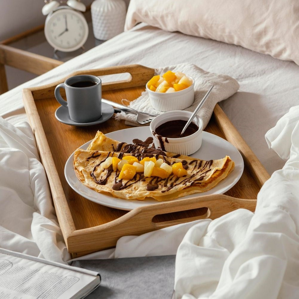 Folding Bamboo Breakfast Table
