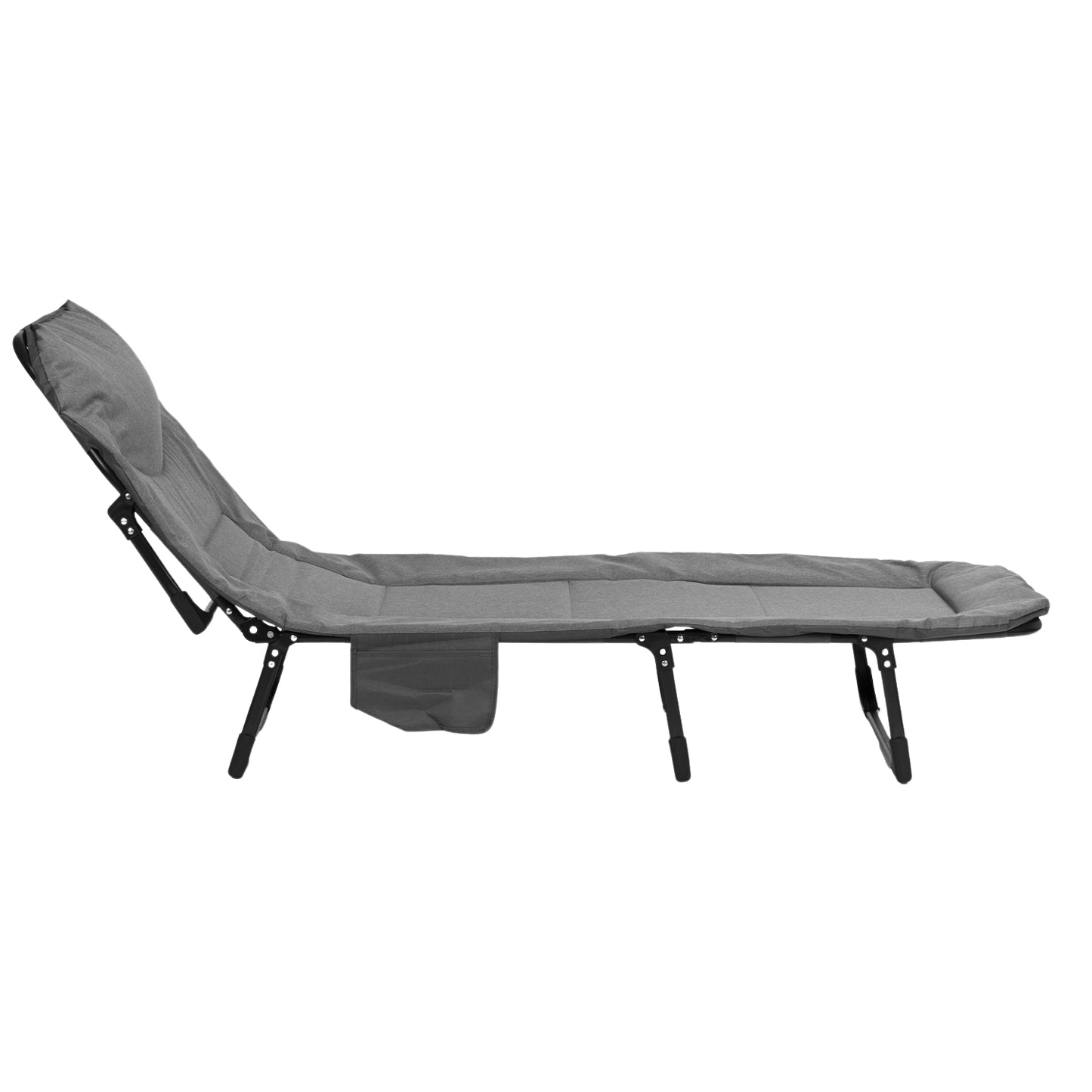 Folding Camping Cot 200x65 cm, Adjustable Headrest