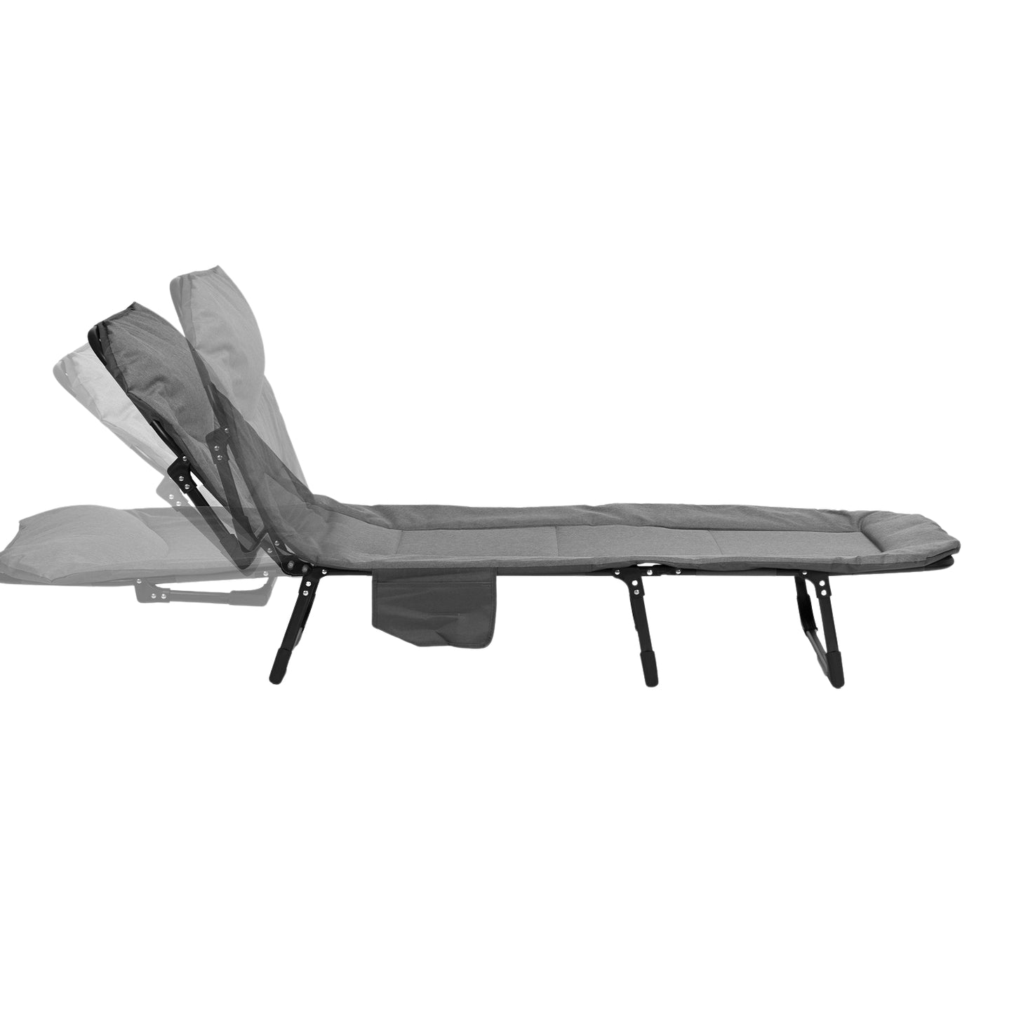 Folding Camping Cot 200x65 cm, Adjustable Headrest
