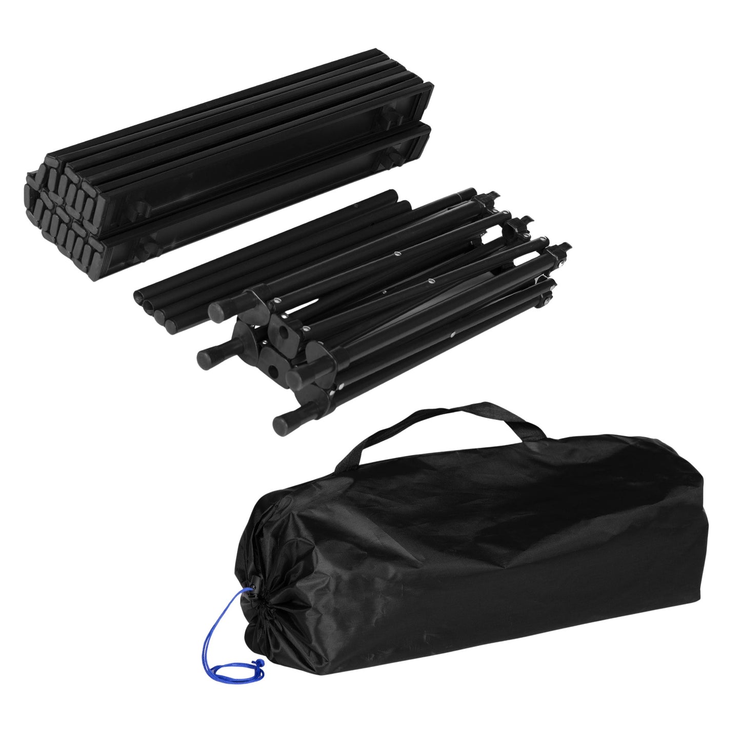 Folding Camping Table 120x55 cm, Black, with Bag