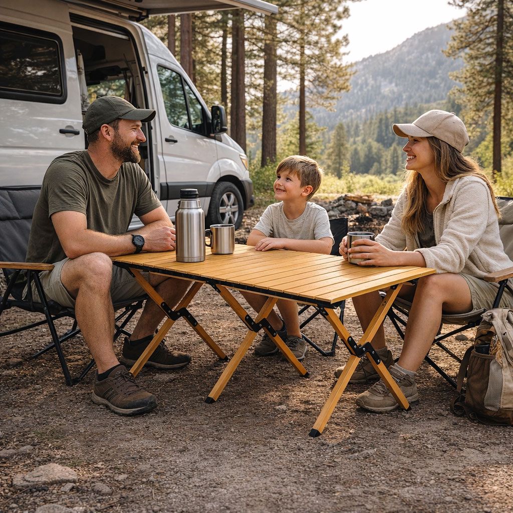 Folding Camping Table 120x60 cm with Carry Bag