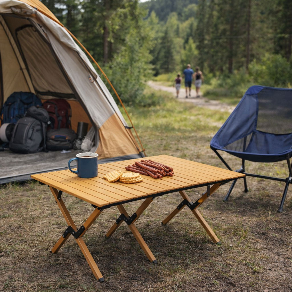 Folding Camping Table 120x60 cm with Carry Bag