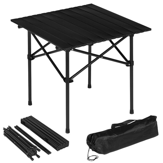 Folding Camping Table 53x55 cm, Carbon Steel, Black