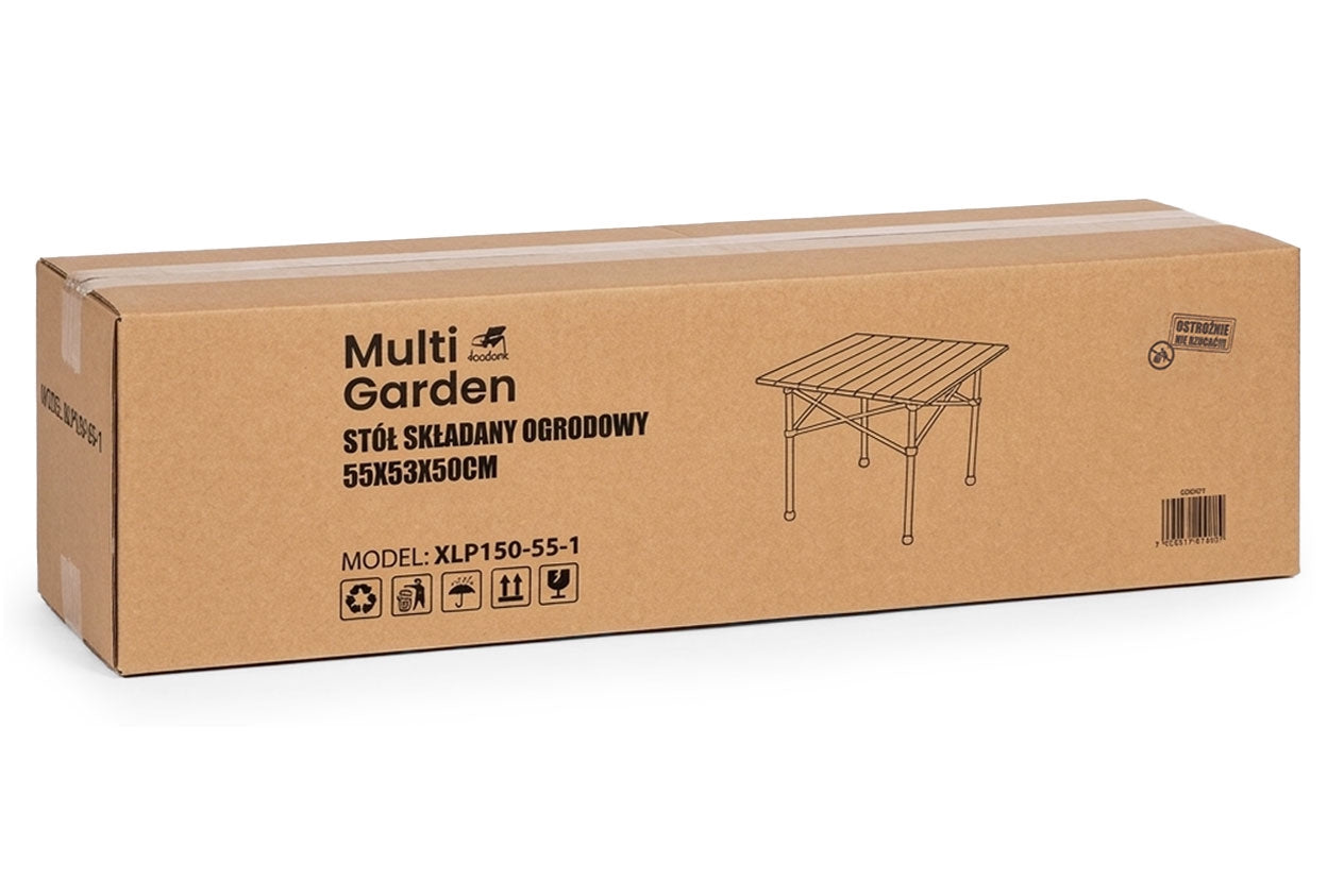 Folding Camping Table 53x55 cm, Carbon Steel, Black