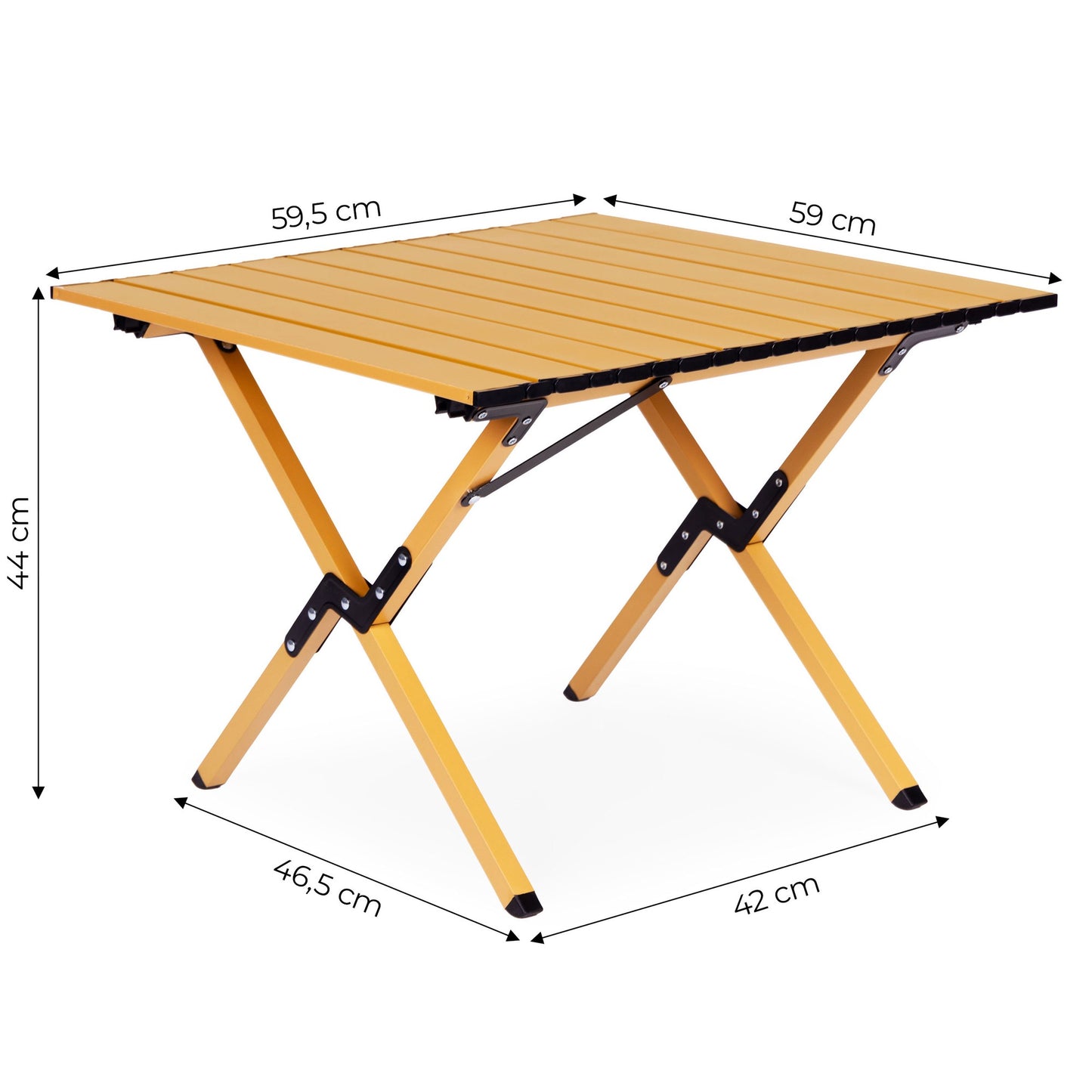 Folding Camping Table 60x60 cm with Bag, Carbon Steel