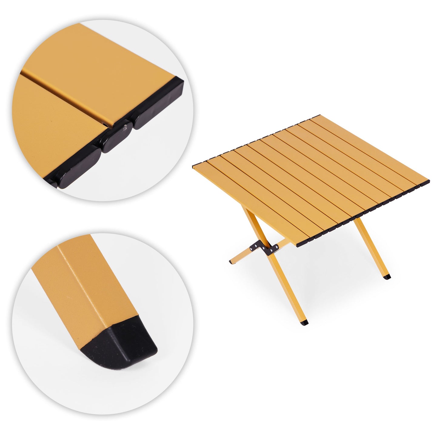 Folding Camping Table 60x60 cm with Bag, Carbon Steel