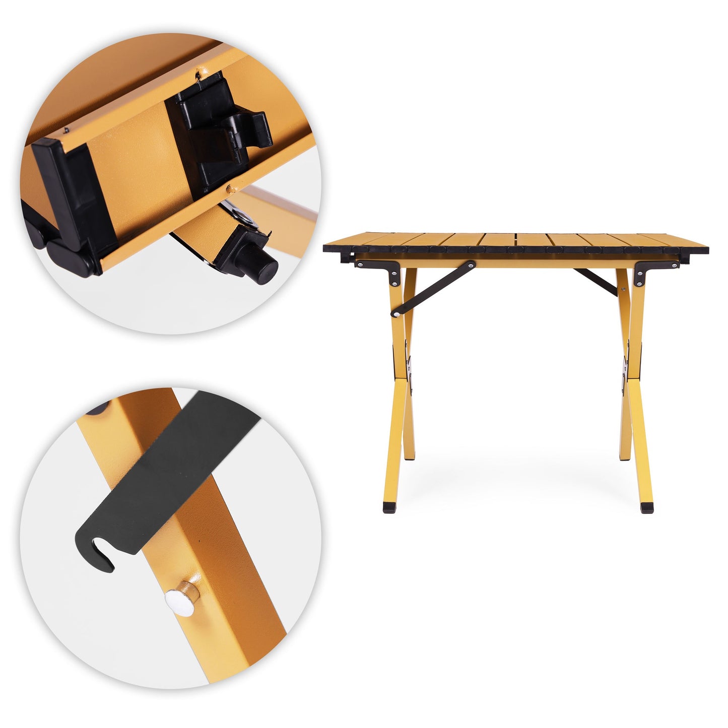 Folding Camping Table 60x60 cm with Bag, Carbon Steel