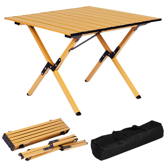Folding Camping Table 60x60 cm with Bag, Carbon Steel