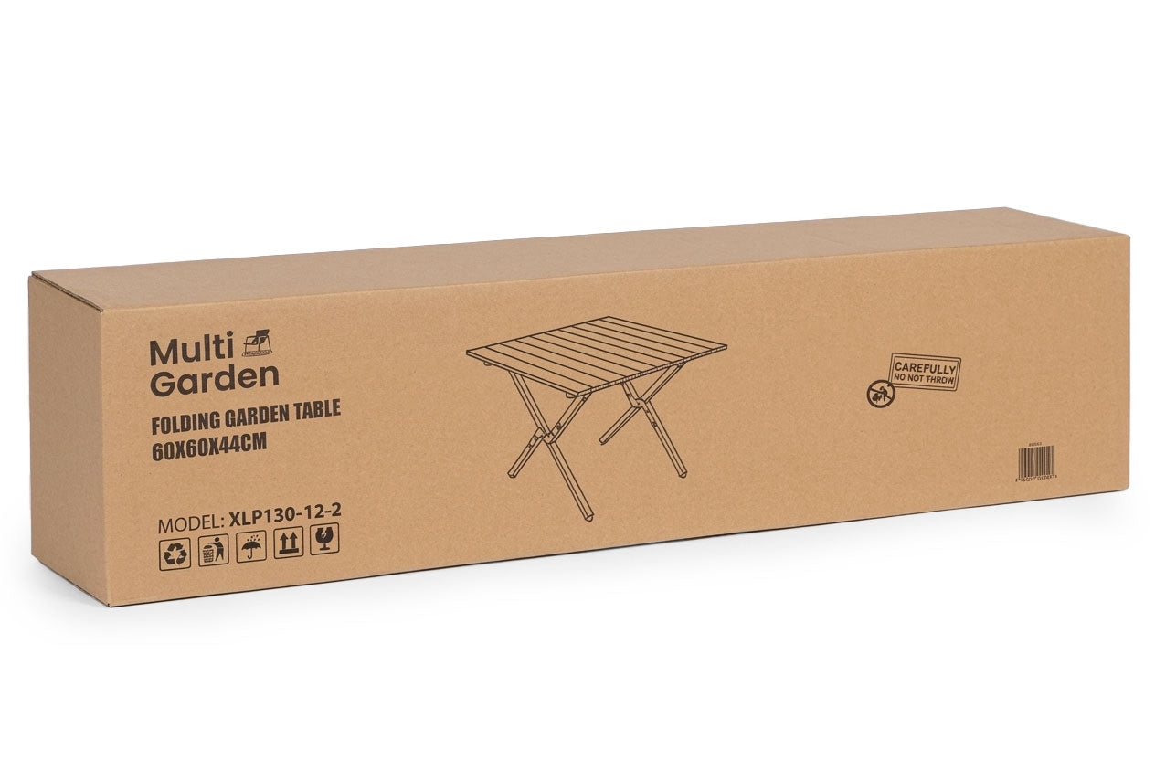 Folding Camping Table 60x60 cm with Bag, Carbon Steel