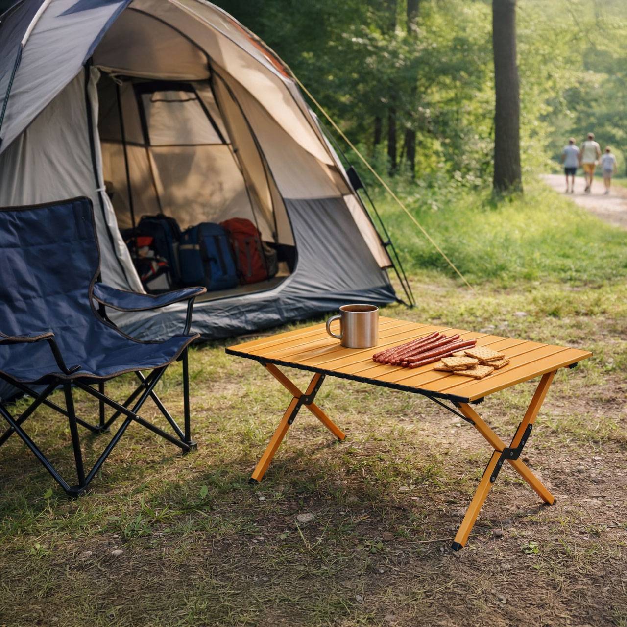 Folding Camping Table 90x60 cm with Carrying Bag