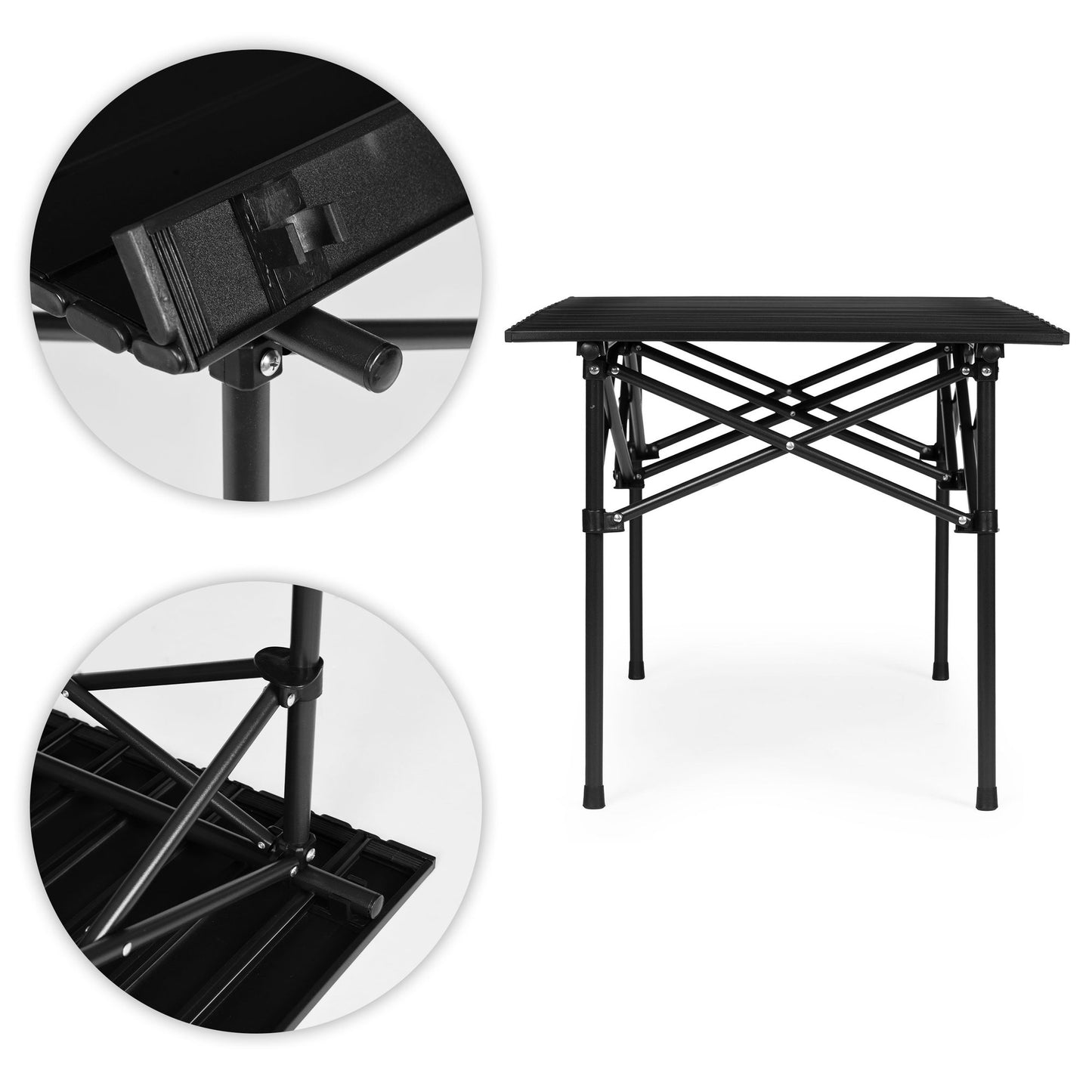 Folding Camping Table 95x55 cm with Carry Bag, Black