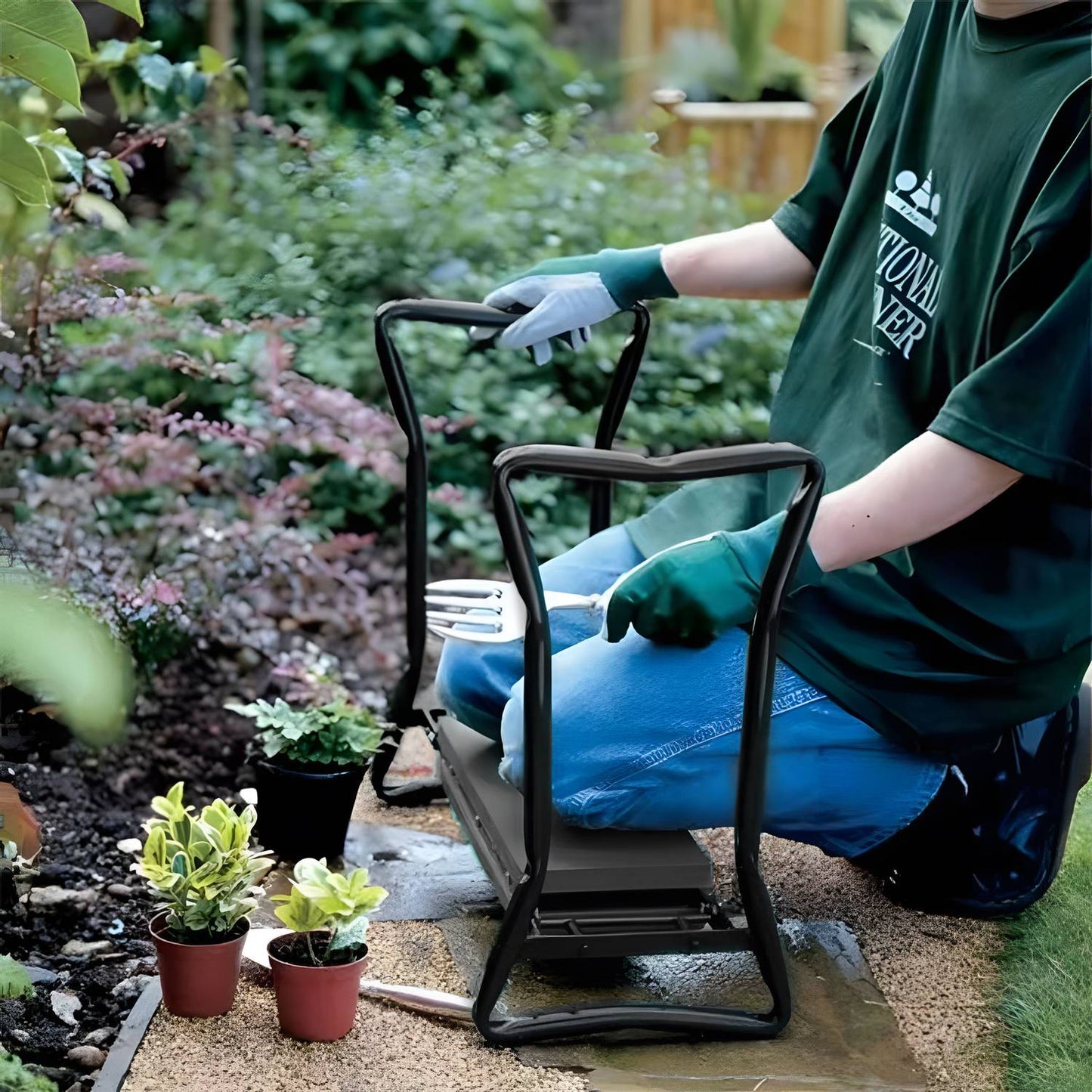 Folding Garden Kneeler and Seat 2-in-1 - Blue