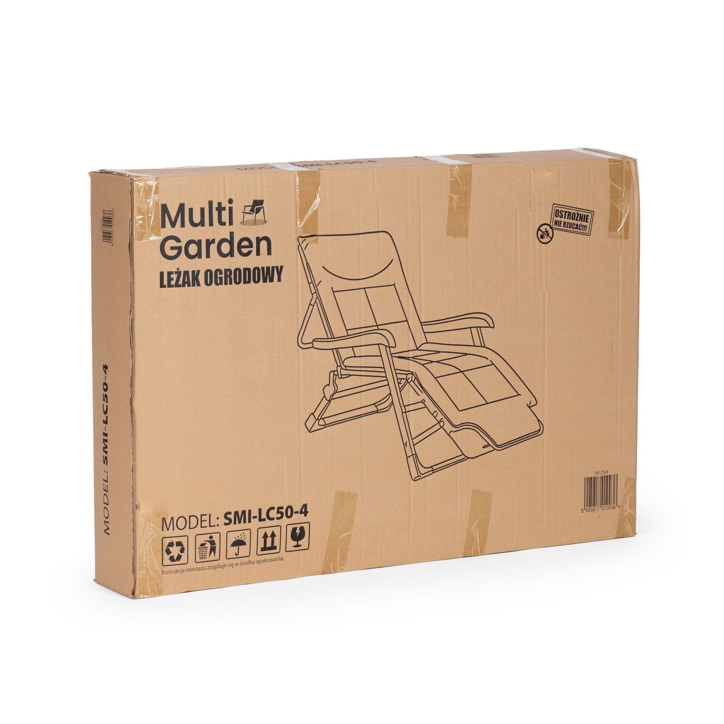 Folding Garden Lounger with Adjustable Footrest, Grey