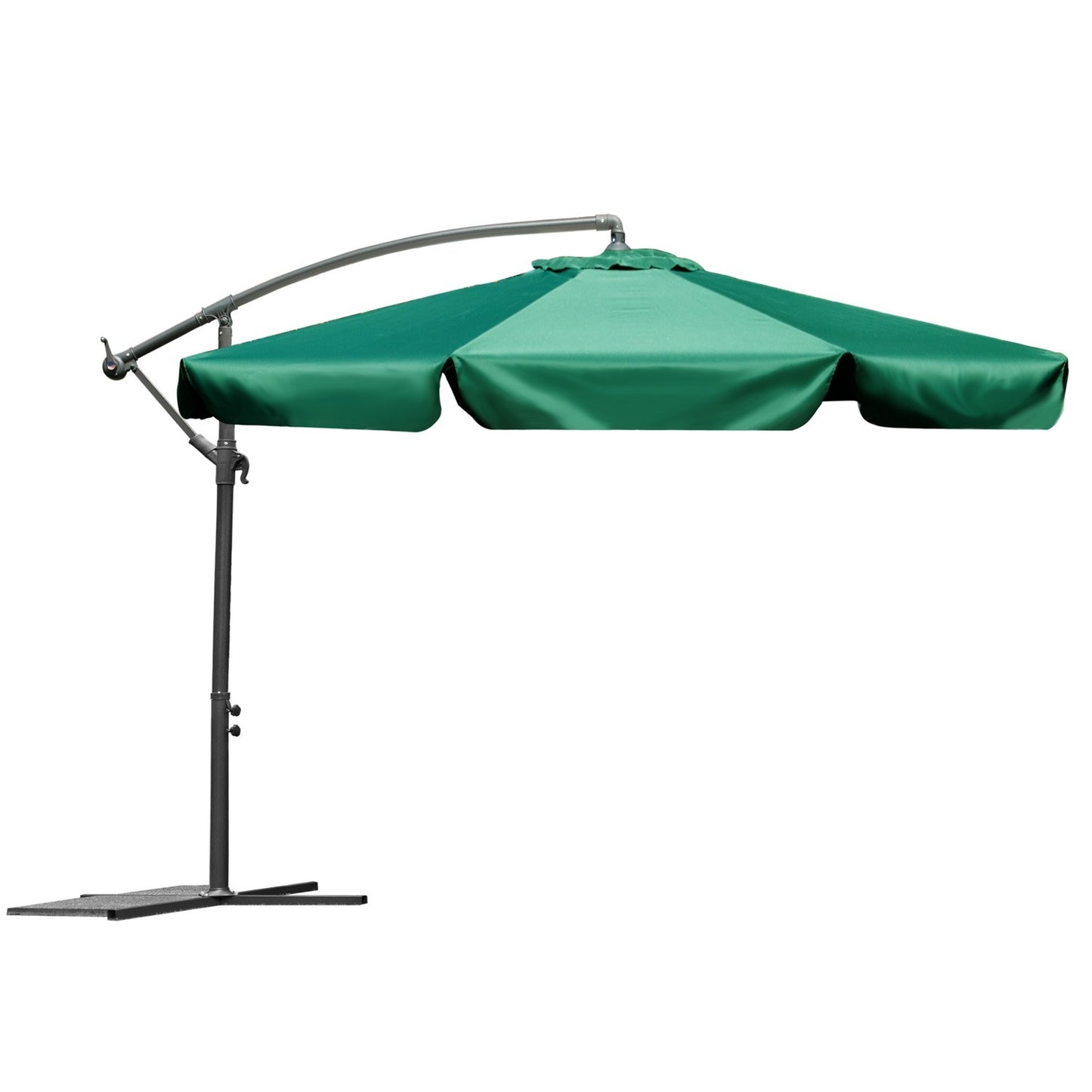 Folding Garden Parasol, 8 Segments, Green, 350 cm