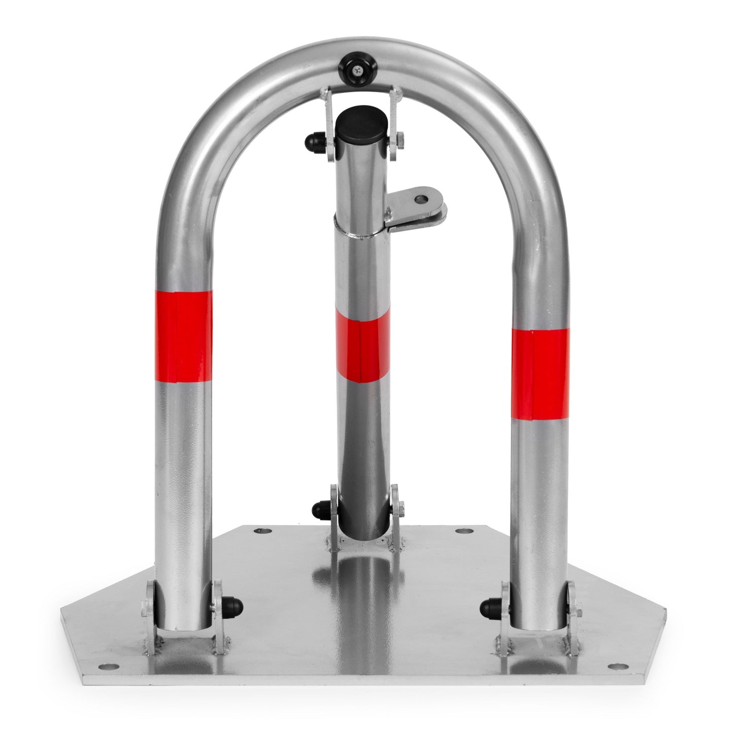 Folding Iron Parking Lock with Padlock, Reflective Stripes