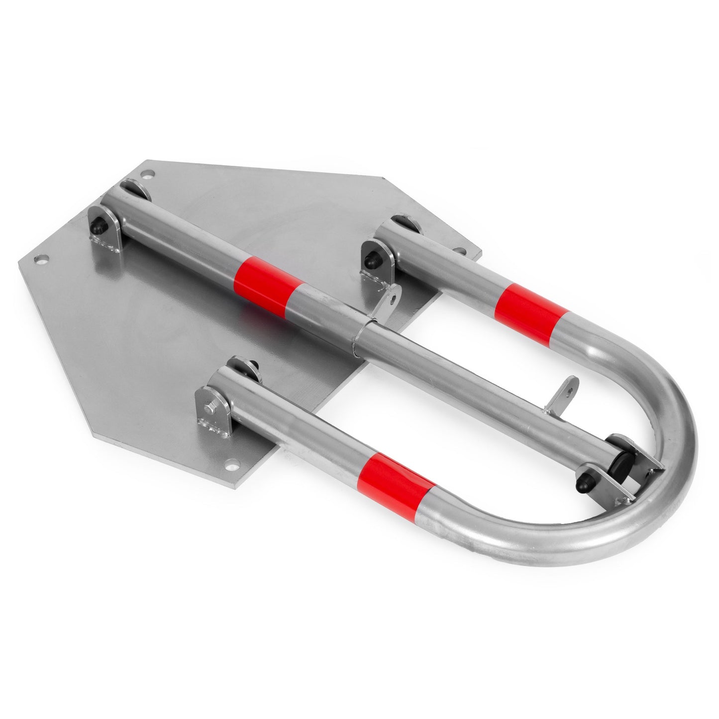 Folding Iron Parking Lock with Padlock, Reflective Stripes