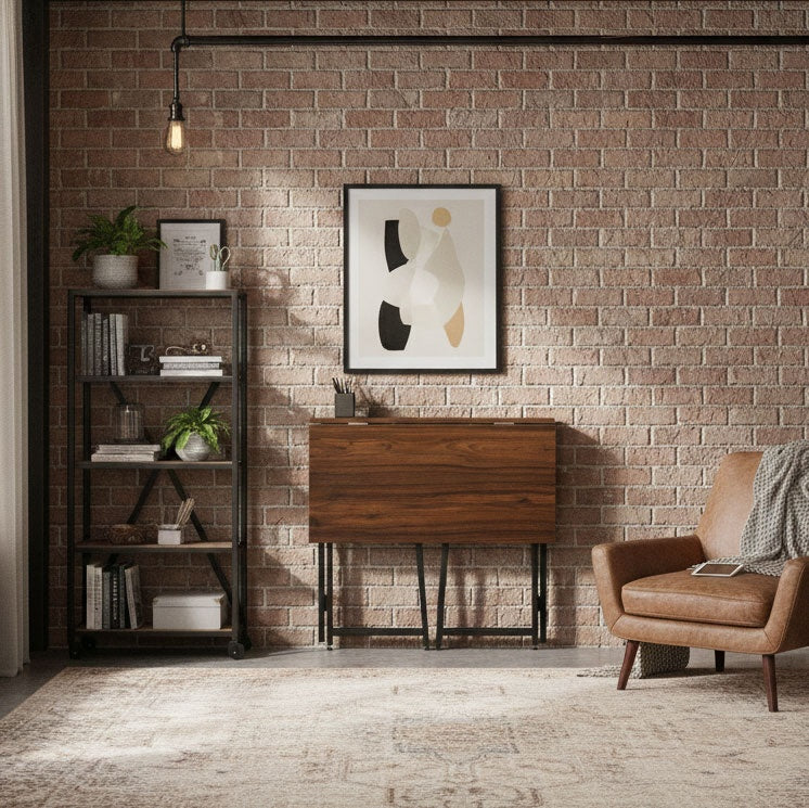 Folding Laptop Desk, 80x45 cm, Loft Style, MDF & Metal
