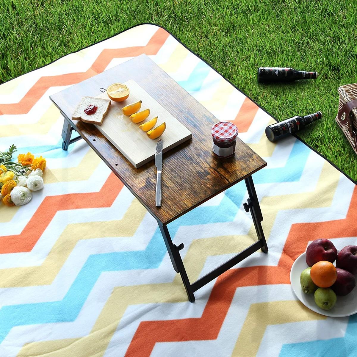 Folding Laptop Stand 60x35 cm – Rustic Bed Table