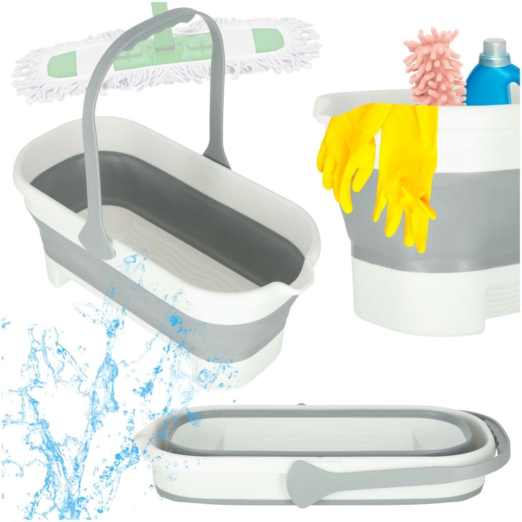Folding Mop Bucket with Handle – Rectangular Design