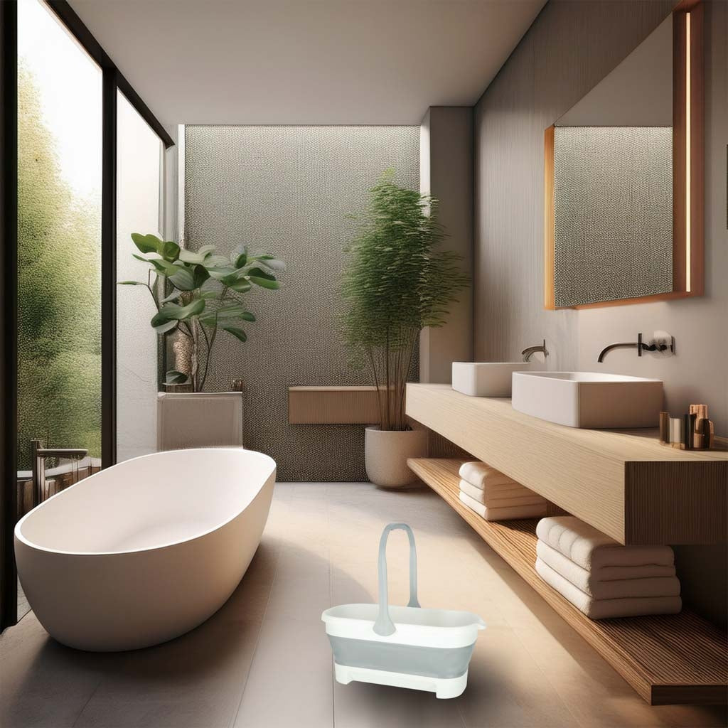 Folding Mop Bucket with Handle – Rectangular Design