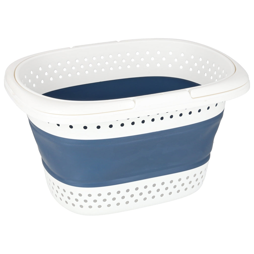 Folding Silicone Laundry Basket, 32L Capacity