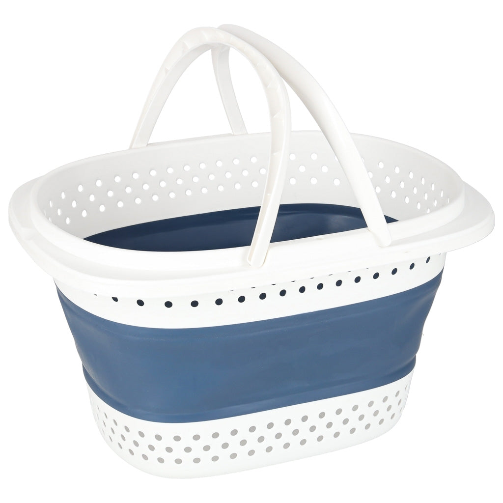 Folding Silicone Laundry Basket, 32L Capacity