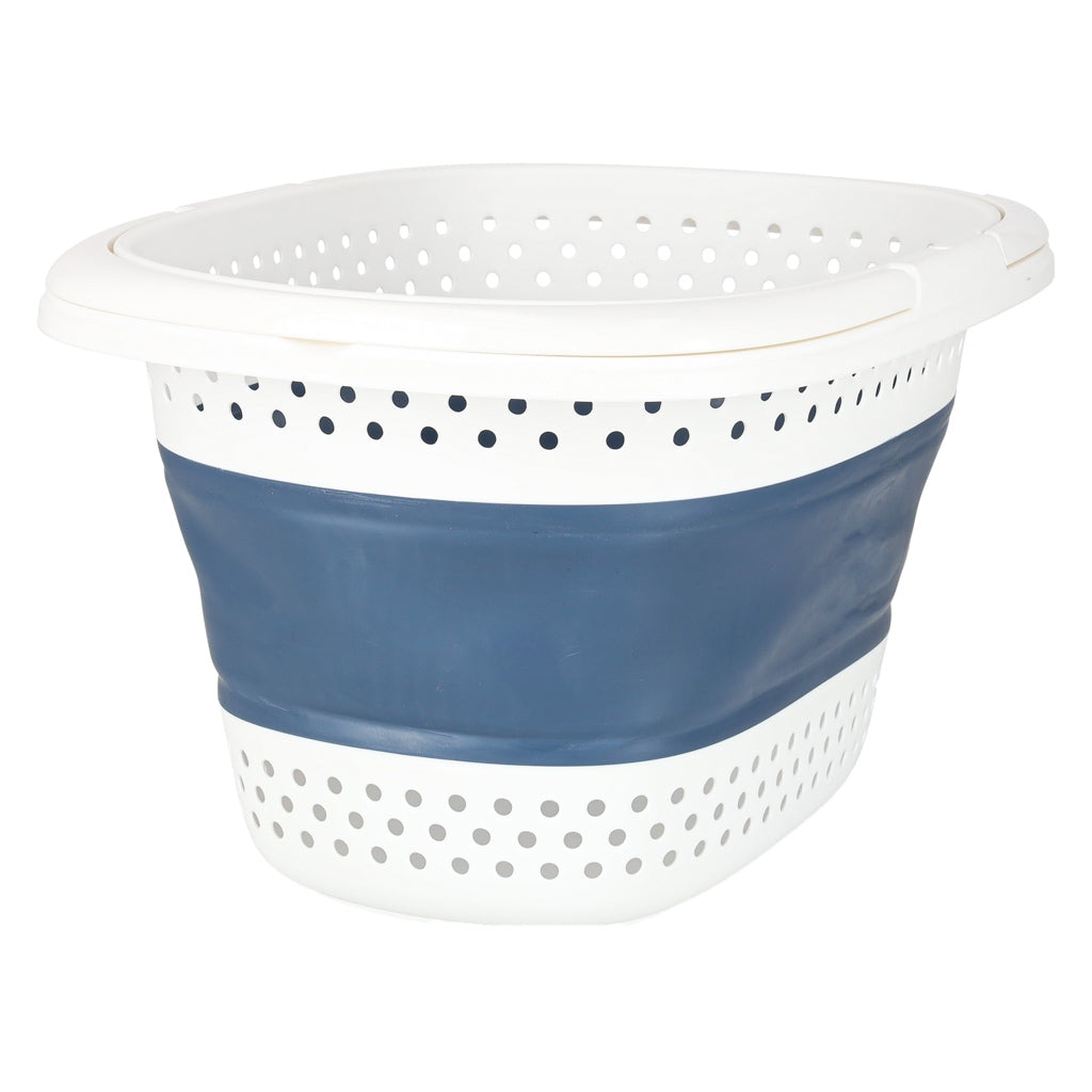 Folding Silicone Laundry Basket, 32L Capacity