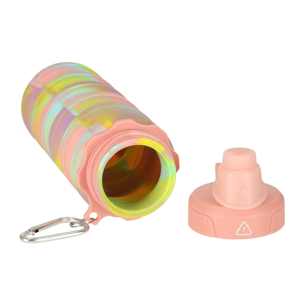 Folding Silicone Sports Water Bottle, 500ml, Rainbow