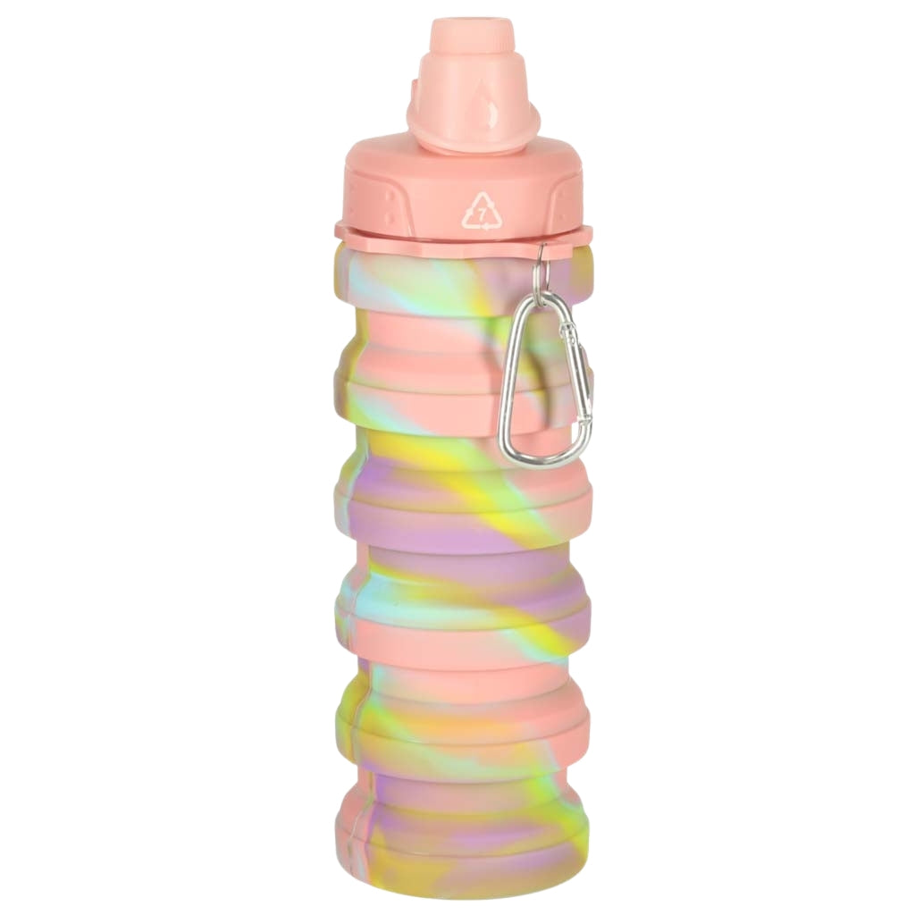 Folding Silicone Sports Water Bottle, 500ml, Rainbow