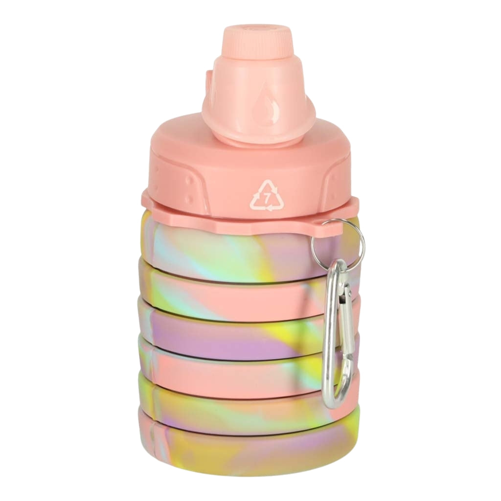 Folding Silicone Sports Water Bottle, 500ml, Rainbow