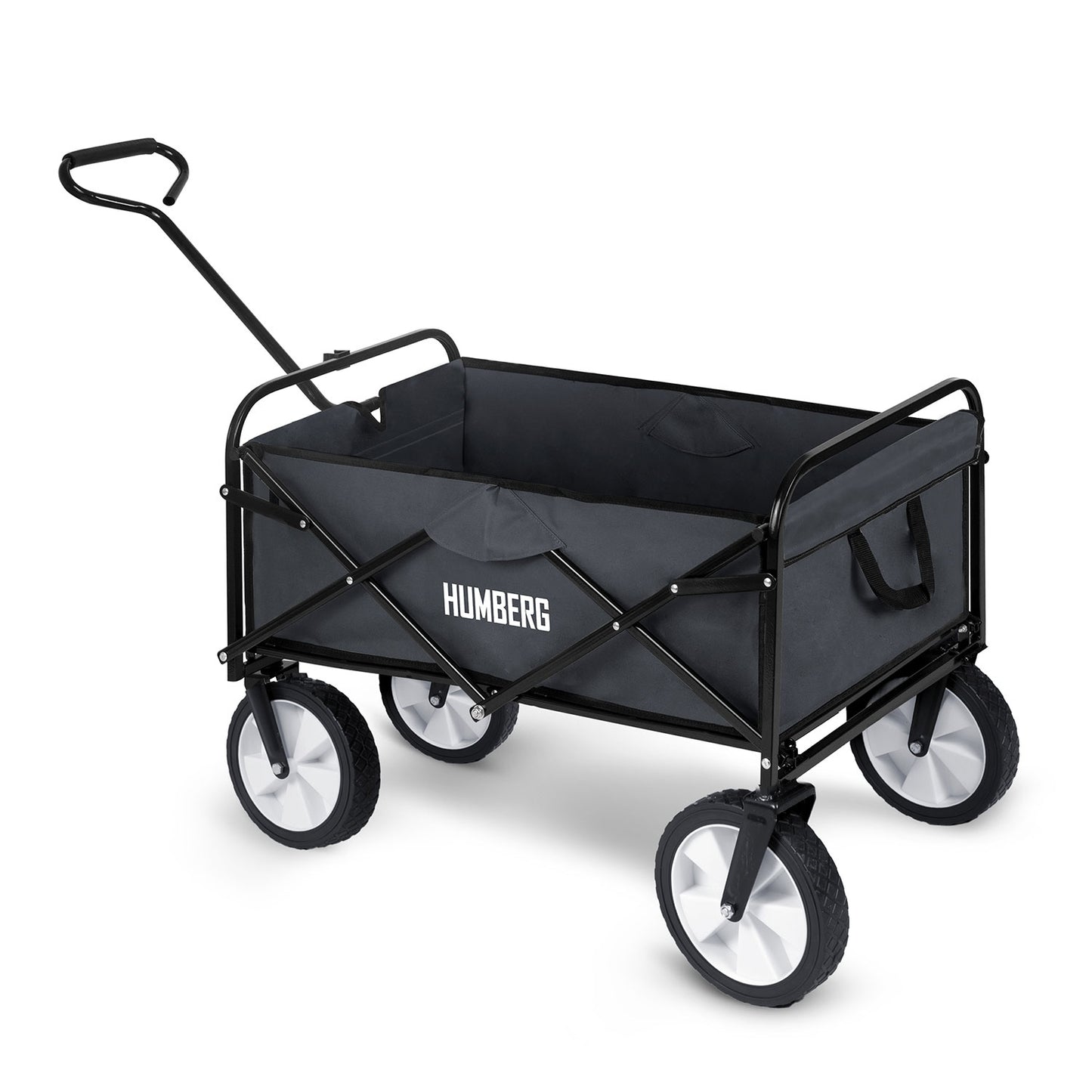 Folding Transport Cart with Mesh, 80L Capacity