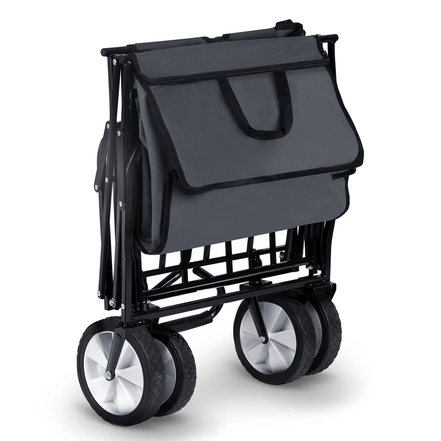 Folding Transport Cart with Mesh, 80L Capacity