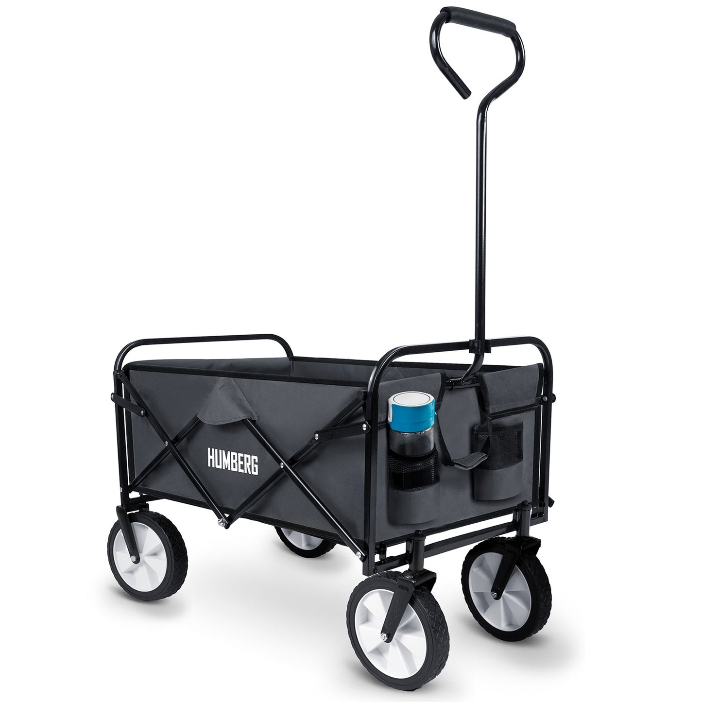 Folding Transport Cart with Mesh, 80L Capacity
