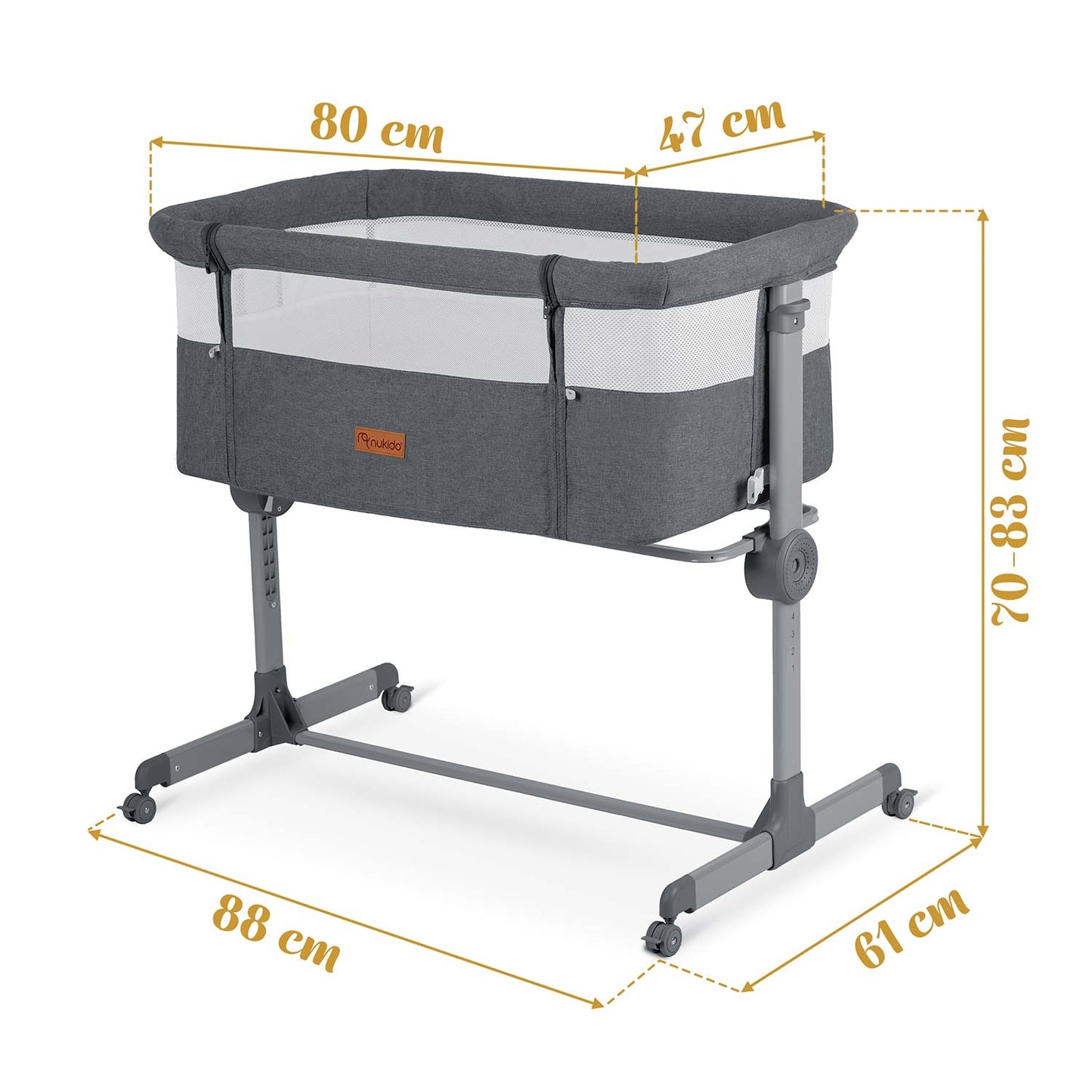 Folding Travel Baby Crib with Co-Sleeper Feature