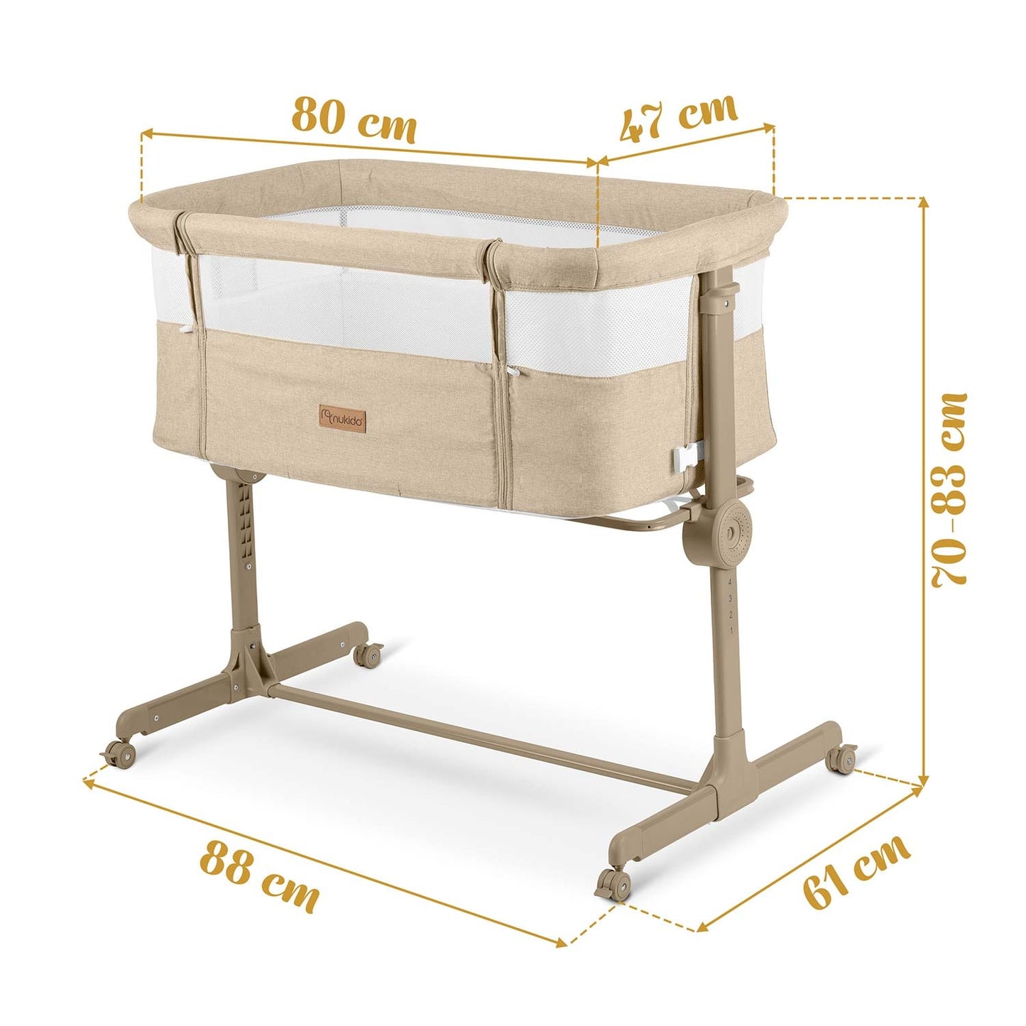 Folding Travel Baby Crib with Co-Sleeper Feature