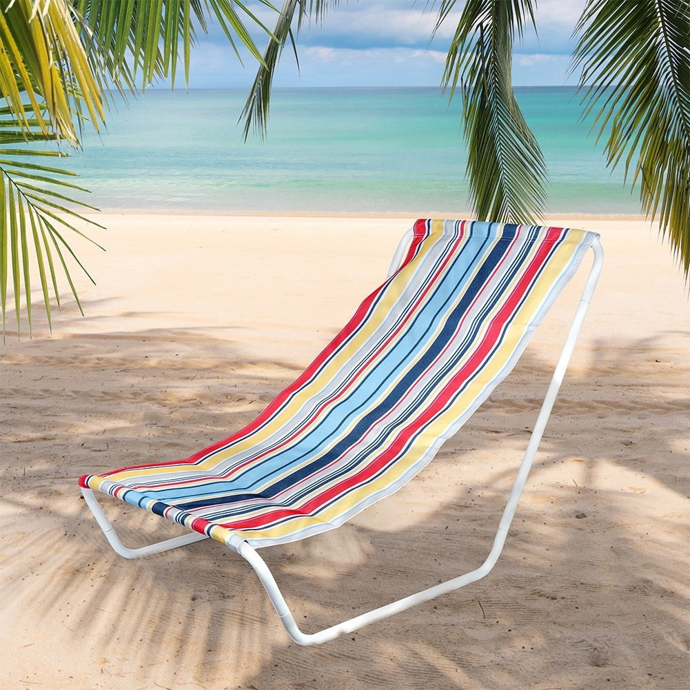 Folding beach chair with metal, comfort and handle bag