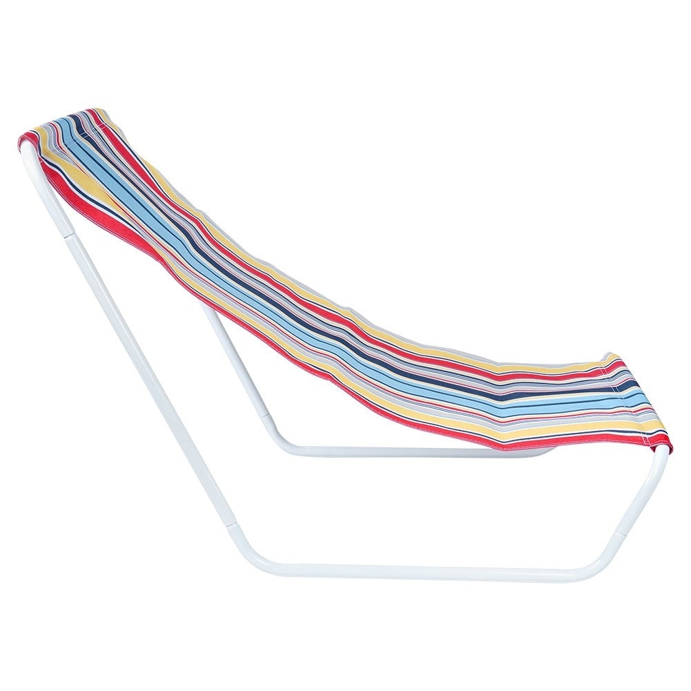 Folding beach chair with metal, comfort and handle bag