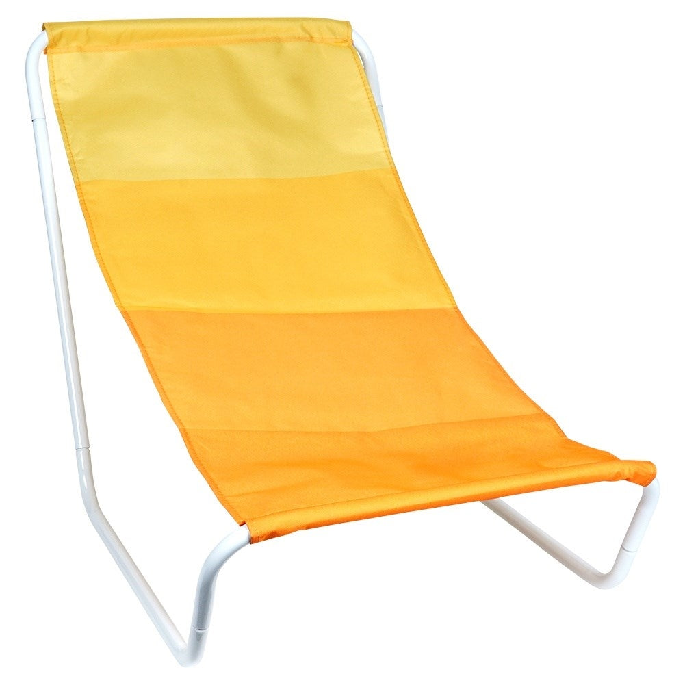 Folding beach chair with metal frame and carry bag