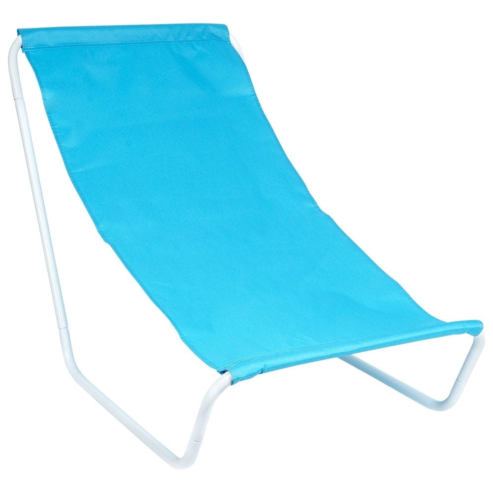 Folding beach chair with metal frame and carry bag