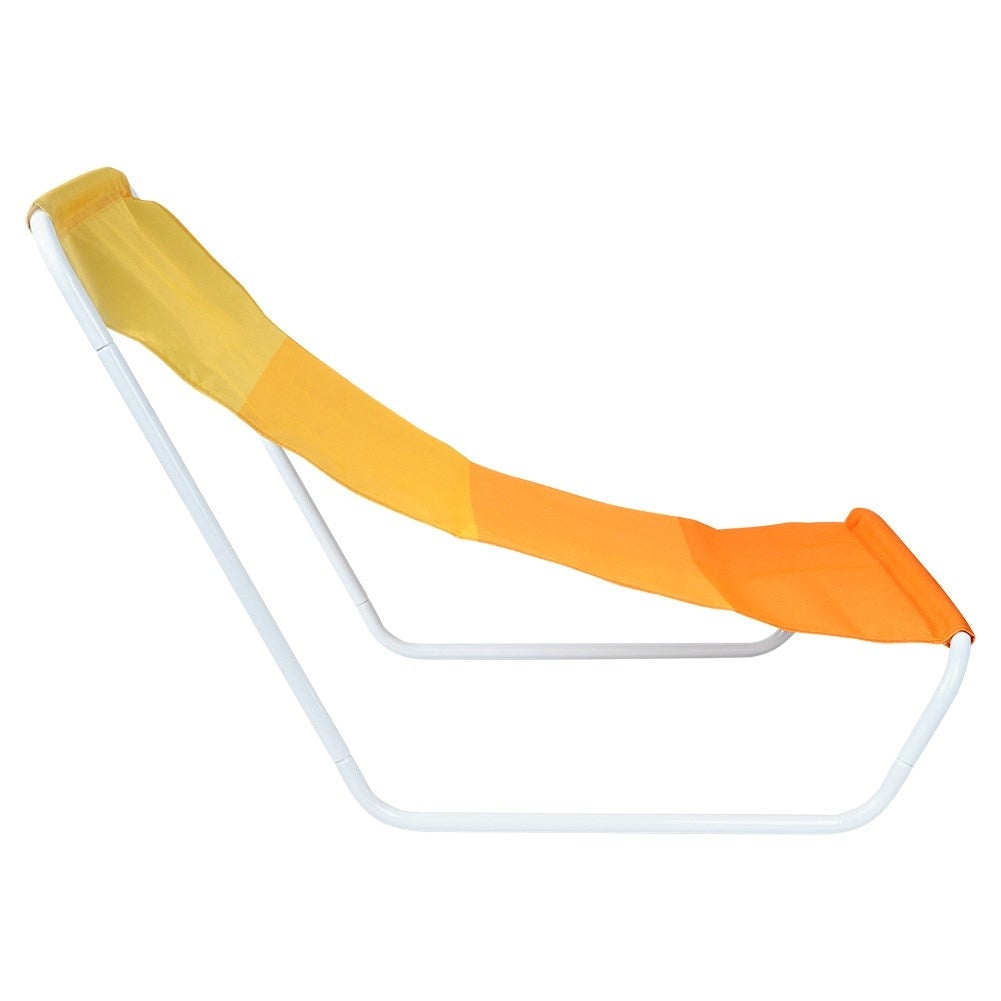 Folding beach chair with metal frame and carry bag