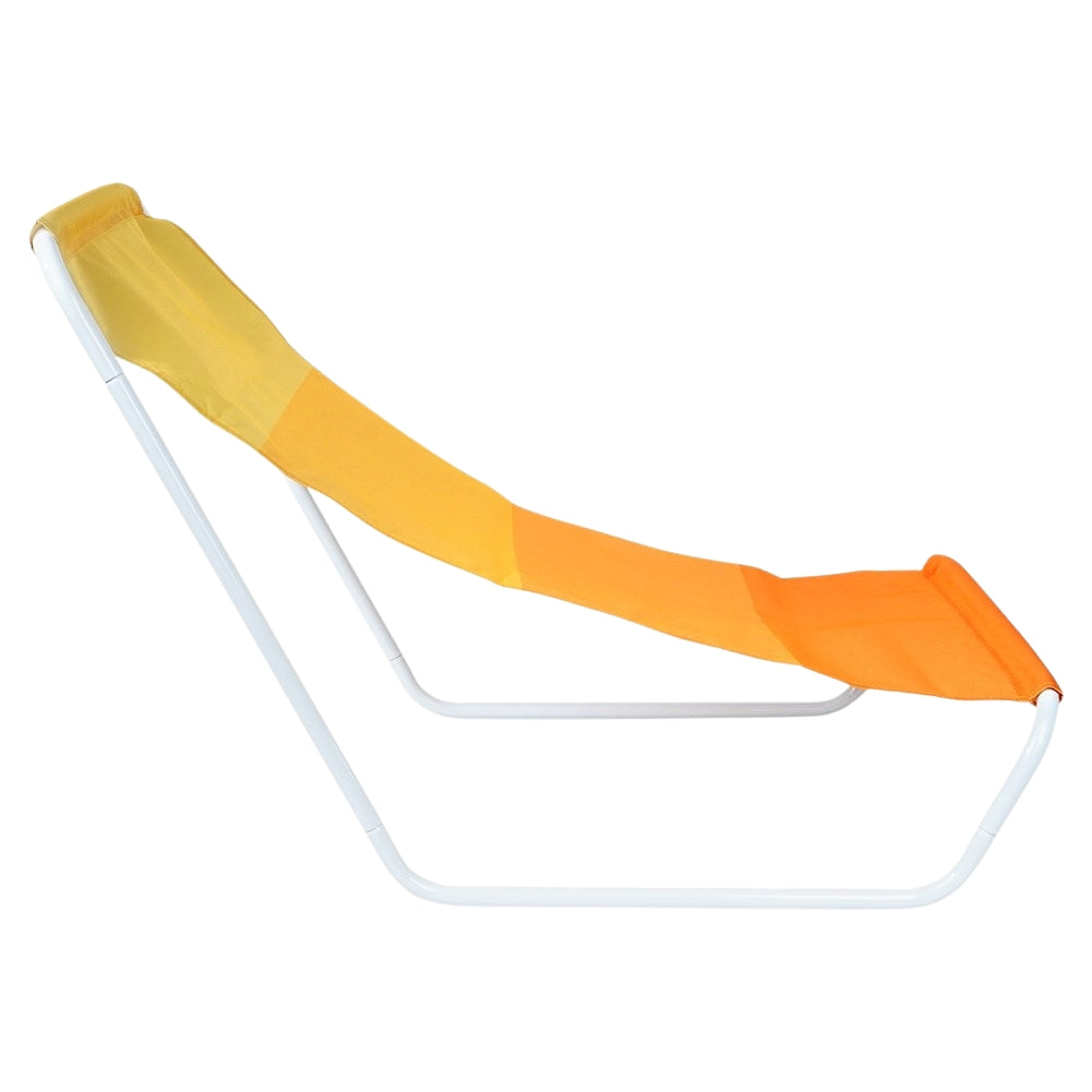 Folding beach chair with metal frame and carry bag