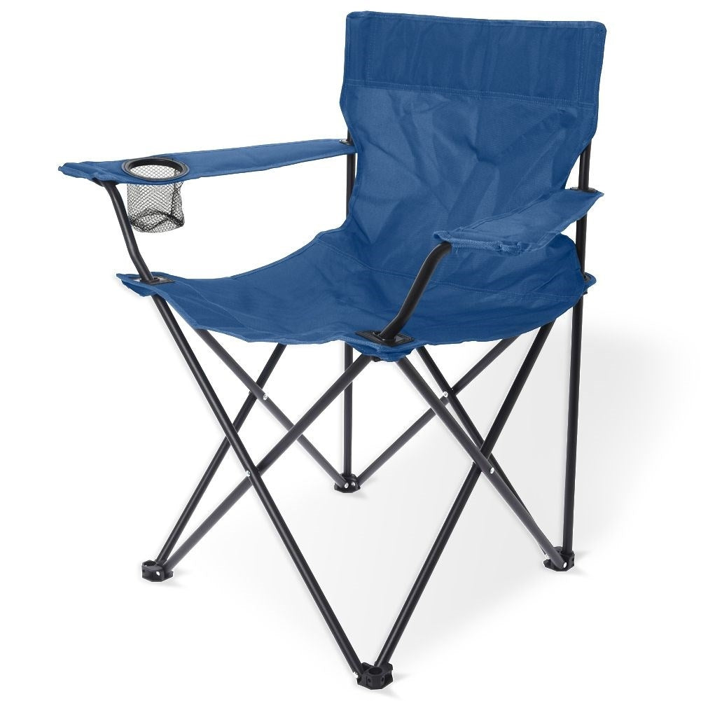 Folding camping chair for beach and fishing, durable metal frame