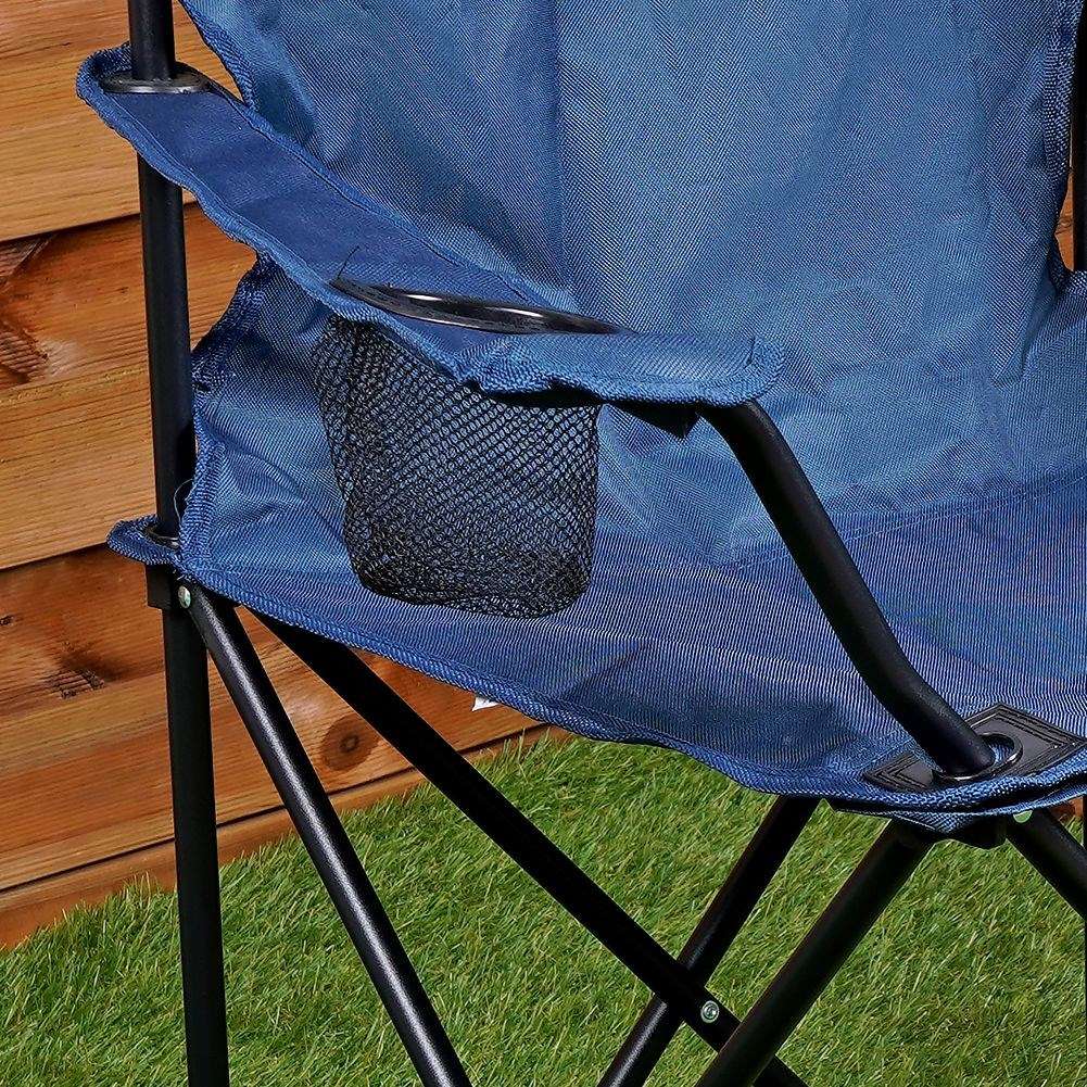Folding camping chair for beach and fishing, durable metal frame