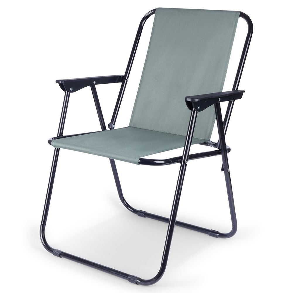 Folding camping chair for beach and fishing with armrests